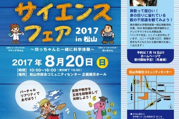 【夏休み2017】秋山仁教授も登場、東京理科大「サイエンスフェアin松山」8/20 画像