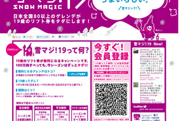 19歳のリフト券無料…日本全国85か所のスキー場 画像