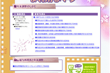 国税庁 年末調整がよくわかるページ…変更点や配偶者控除等を詳説 画像