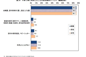 少子化対策で充実させてほしい施策、最優先は「就学前の施設の拡充」 画像