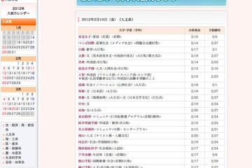 代ゼミ、2012年大学入試カレンダー公開 画像