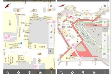 駅やデパートなど建物の構内図が見られる「インドアGoogleマップ」 画像