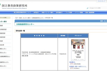 国立教育政策研究所、H29年度文教施設研究講演会の報告書公開 画像