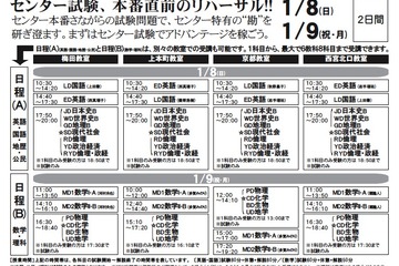 Z会、受験生対象の「直前センター対策実戦ゼミ」1/8・9 画像