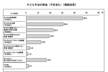 子ども手当の使途調査「子どもの教育費等」が46.4％ 画像