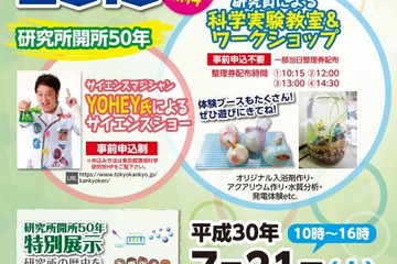 【夏休み2018】東京都環境科学研究所、施設公開7/21…科学実験やショー 画像