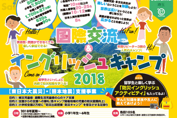 【夏休み2018】小学生対象、英語で留学生と防災知識を学ぶ「国際交流イングリッシュキャンプ」 画像