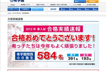 【中学受験】希学園・関西が合格速報…灘中には33名が合格 画像