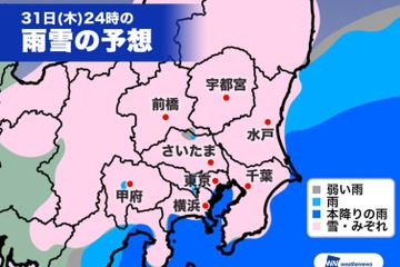 【中学受験2019】2/1首都圏の雪の心配は？ 画像