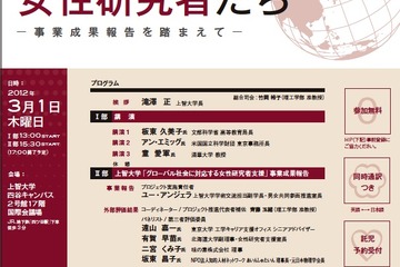 上智大学、国際シンポジウム「世界に並び立つ女性研究者たち」3/1 画像
