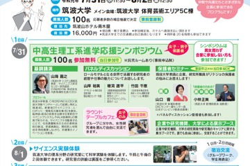 【夏休み2019】筑波大、中高生理工系進学応援シンポジウム・合宿開催 画像