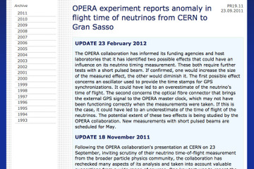 ニュートリノ、光より速くなかった？　欧州合同原子核研究機関 画像