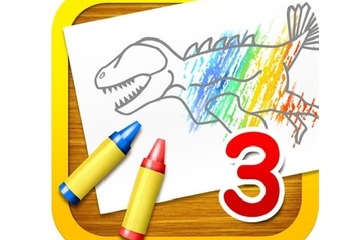 キッズデザイン賞受賞のアプリ「シャッフルぬりえ」に 恐竜版が登場 画像