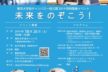 東大、理系進路選択応援イベント10/26…女子中高生対象 画像