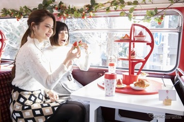 車内でいちご狩りが楽しめる「いちごさんバス」運行開始 画像