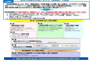 文科省「教育の情報化に関する手引」追補版…著作権法改正など反映 画像