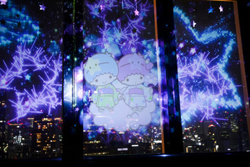 東京タワー「キキ＆ララ」プロジェクションマッピング 画像