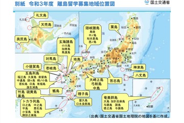 2021年度離島留学生を募集、国交省が募集地域一覧掲載 画像