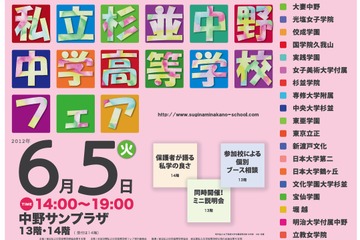 19校が参加、「杉並中野私立中学高等学校フェア」6/5 画像