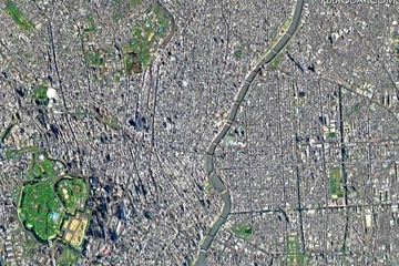 東京スカイツリーの衛星写真公開…斜めの角度から観測 画像