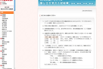 代ゼミ、倍率や合格ラインなど「2012年国公立大学の入試結果」 画像