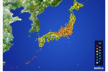 練馬や茨城で30度以上を記録、関東地方で今年初の「真夏日」 画像