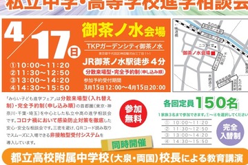 【中学受験2023】【高校受験2023】みらい子ども進学フェア…10月まで13会場 画像