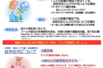文科省×厚労省「子供のマスク着用」リーフレット作成 画像