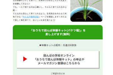 宝酒造、お米作り「田んぼ体験キット」先着200家族に配布 画像