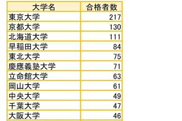 合格者100人超は3校…国家公務員採用総合職試験2022 画像