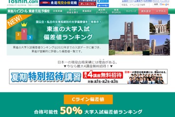 【大学受験2023】東進「大学入試偏差値ランキング」最新版掲載…最難関は東大理三72など 画像