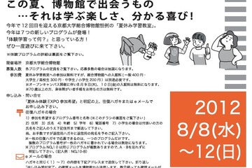 京大、和算やはたおりなど14プログラム「夏休み学習教室 体験EXPO2012'夏」 画像