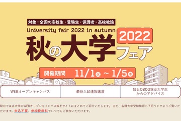 【大学受験】駿台「秋の大学フェア」入試情報や講演動画 画像