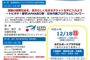 千葉県高校生留学フェア「トビタテ！留学JAPAN」紹介12/18 画像