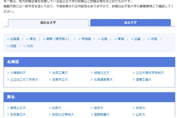 【大学受験2023】国公立大学の入試日程・地方試験会場一覧 画像