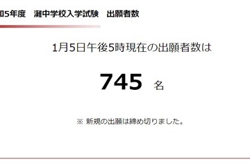 【中学受験2023】灘の確定出願倍率4.14倍 画像