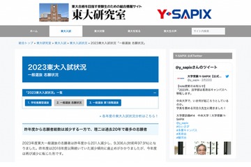 【大学受験2023】東大入試の一般選抜志願者…理ニ過去20年で最多に 画像