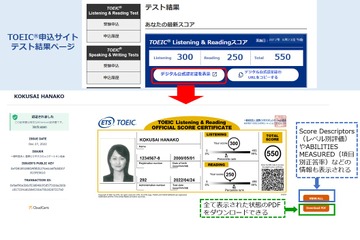 TOEIC Program公開テスト、認定証がデジタルに 画像