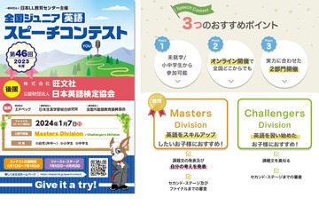 全国ジュニア英語スピーチコンテスト、幼児～中学生対象 画像