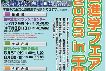 私立中から大学まで集結「首都圏進学フェア」千葉県内4会場7-8月 画像