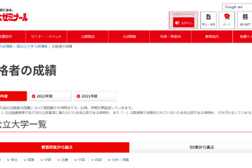 【大学受験】国立大の合格者成績、最高点や平均点…代ゼミ 画像