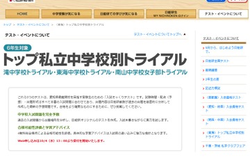 【中学受験2024】日能研、滝・東海・南山トライアル11月 画像