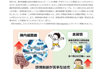 京都大学、幼児期の感情制御に腸内細菌叢が関係と発表 画像