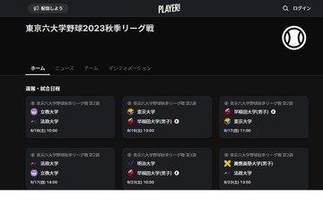 東京六大学野球、秋季「Player!」全試合リアルタイム速報 画像