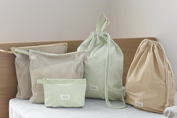 子供自身で荷造りできる、トラベルポーチ5点セット 画像