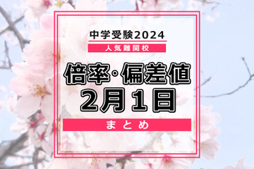 【中学受験2024】人気難関校倍率情報（2/1版）4模試偏差値情報 画像