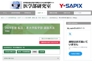 【大学受験2024】私大医学部の初年度納入金、最高額1,130万円 画像