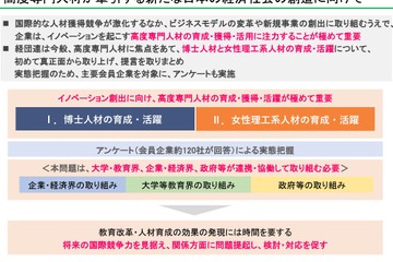 博士・女性理工系人材の育成へ、文科省に提言手交…経団連 画像