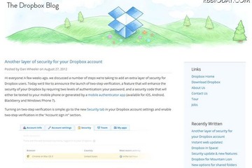 Dropboxが2重のユーザー認証でセキュリティ強化、不正アクセス事件の対応 画像