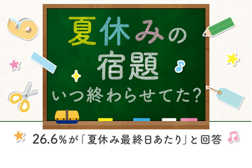 夏休みの宿題、終わったのは「最終日あたり」3割 画像